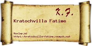 Kratochvilla Fatime névjegykártya